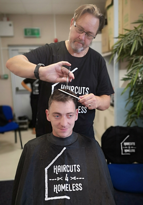 Free haircuts given by charity Haircuts4Homeless at Peterborough launch